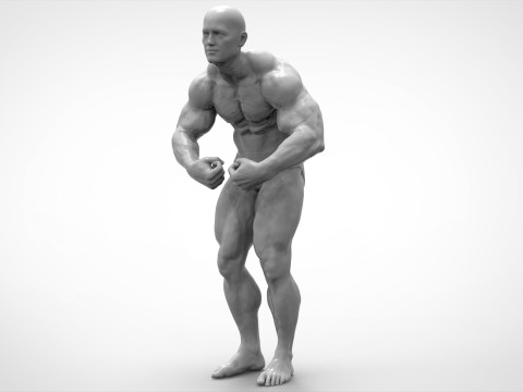 Bodybuilder Pose Anatomy 3Dプリントモデル