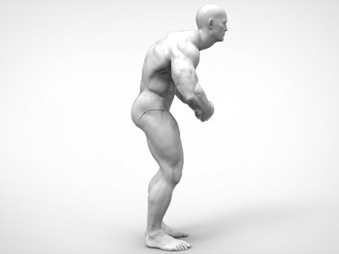 Bodybuilder Pose Anatomy 3Dプリントモデル