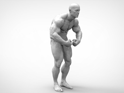 Bodybuilder Pose Anatomy 3Dプリントモデル