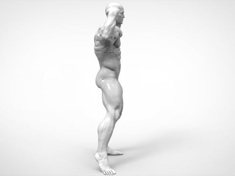 Bodybuilder Pose Anatomy 3Dプリントモデル