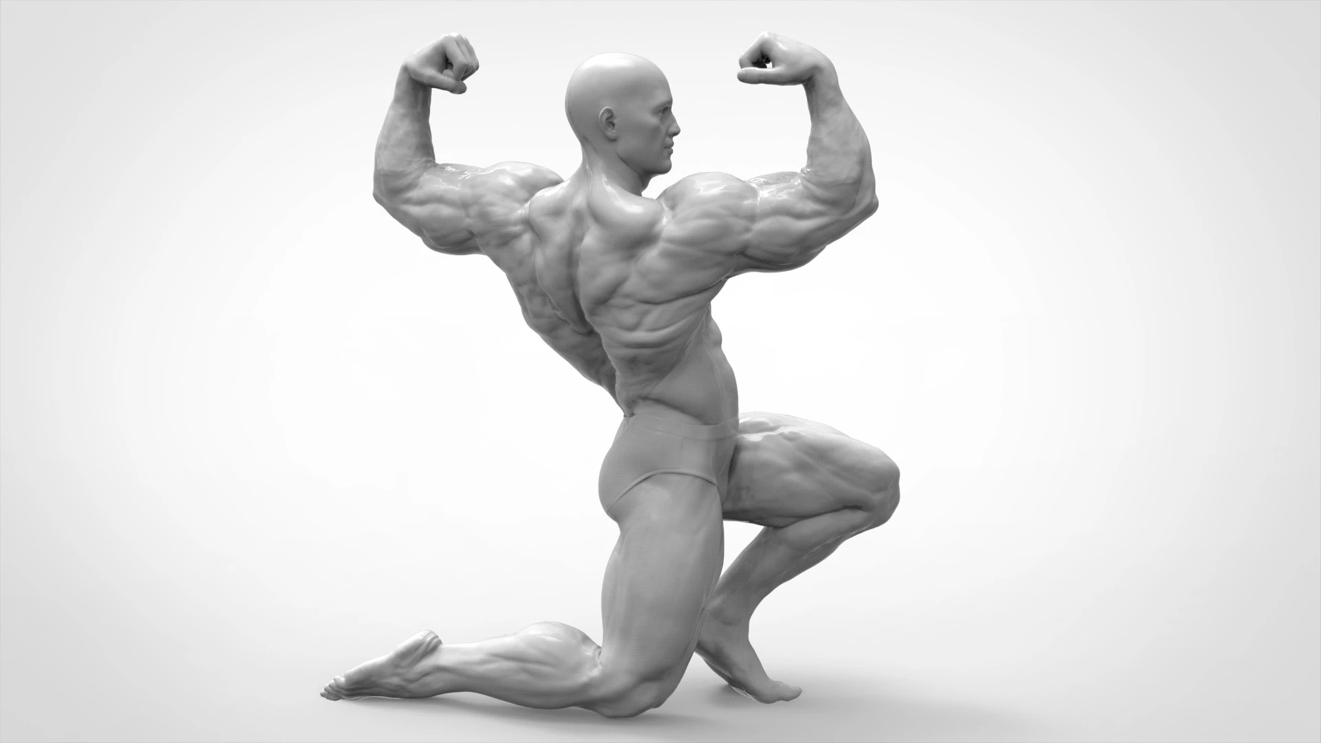 Bodybuilder Pose Anatomy 3D Print Model .c4d .max .obj .3ds .fbx .stl .blend 