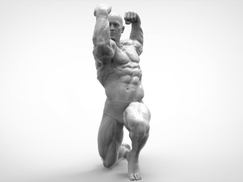 Bodybuilder Pose Anatomy 3Dプリントモデル