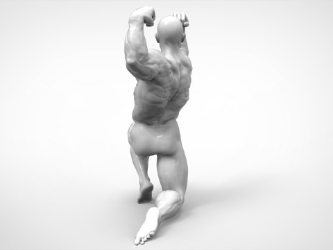 Bodybuilder Pose Anatomy 3Dプリントモデル