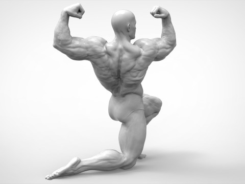 Bodybuilder Pose Anatomy 3Dプリントモデル