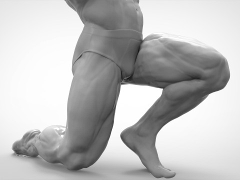 Bodybuilder Pose Anatomy 3Dプリントモデル