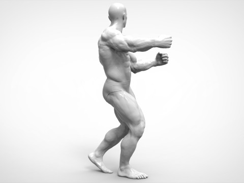 Bodybuilder Pose Anatomy 3D Print Model