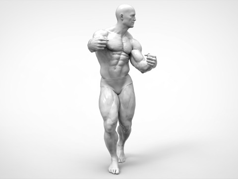 Bodybuilder Pose Anatomy 3D Print Model