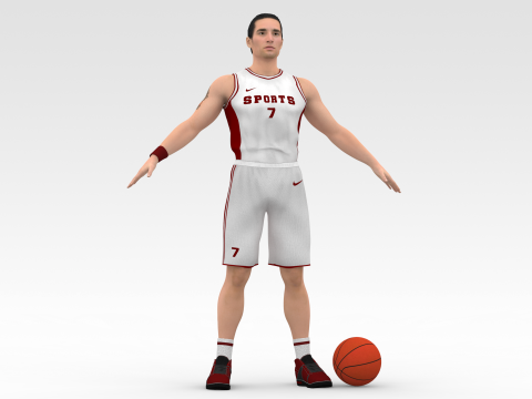 Basketball Player White Player 01 Modelo 3D