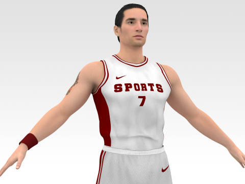 Basketball Player White Player 01 3D Model