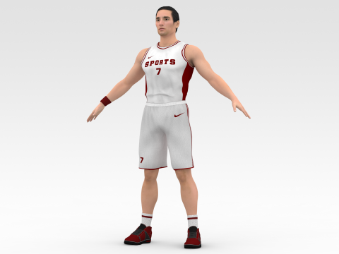 Basketball Player White Player 01 3D Model