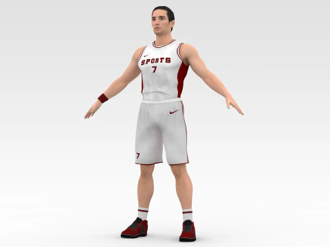 Basketball Player White Player 01 3D Model