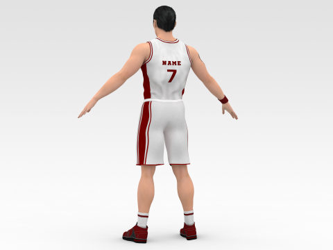 Basketball Player White Player 01 3D Model