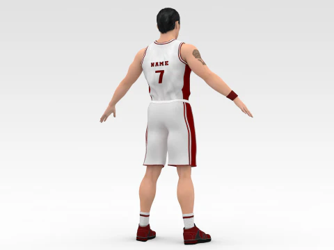 Basketball Player White Player 01 3D Model