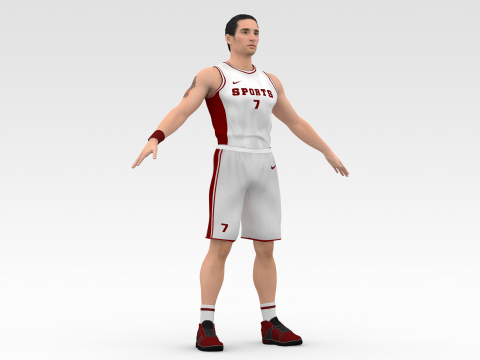 Basketball Player White Player 01 3D Model