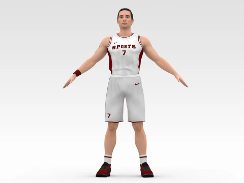 Basketball Player White Player 01 3D Model