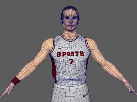 Basketball Player White Player 01 3D Model