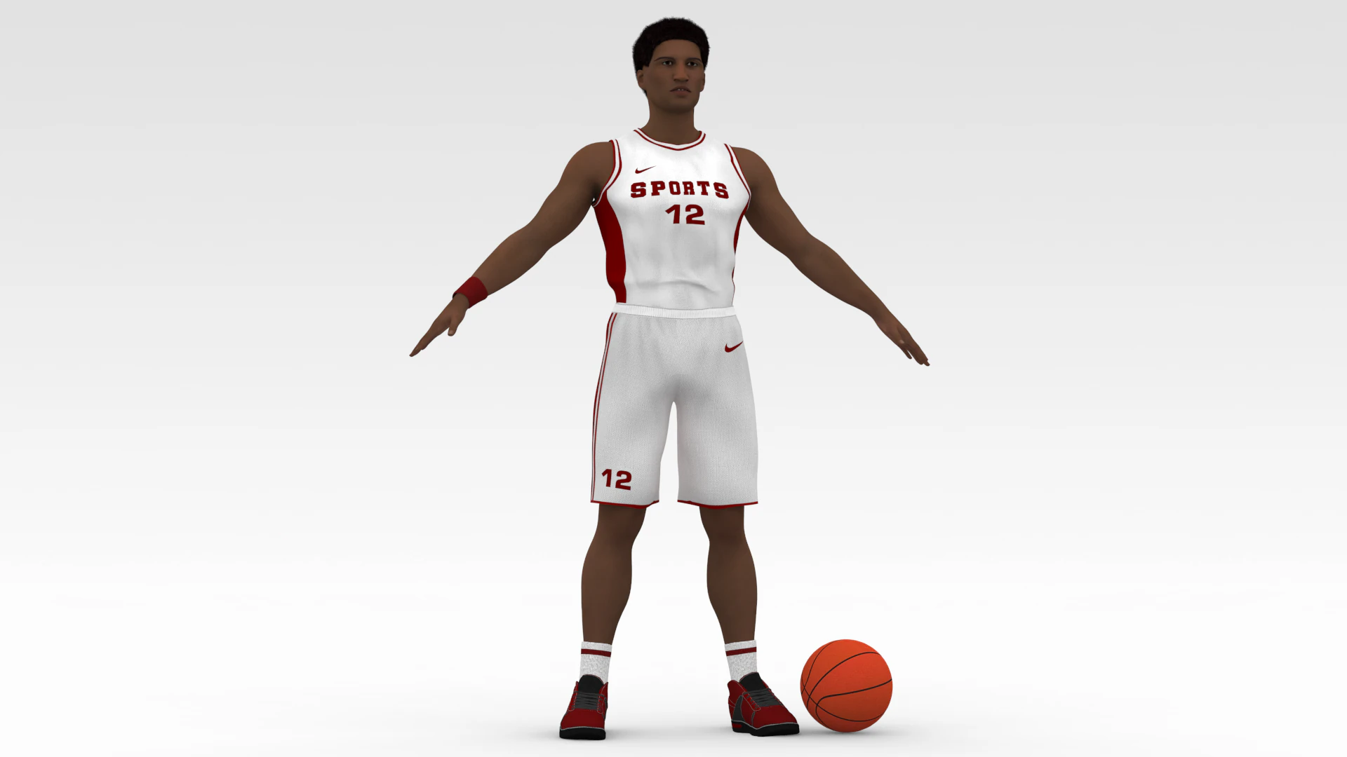 Basketball Player White Player 02 3D Model .c4d .max .obj .3ds .fbx .stl .blend 