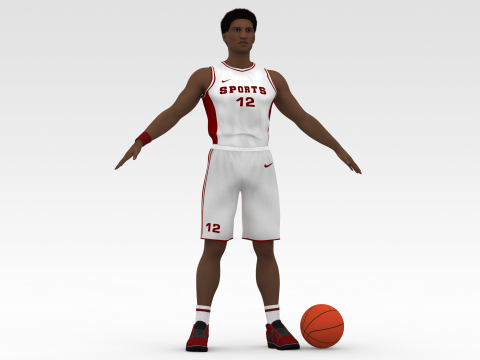 Basketball Player White Player 02 Modelo 3D