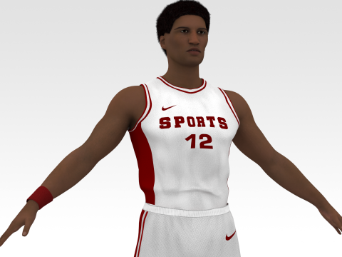 Basketball Player White Player 02 3D मॉडल
