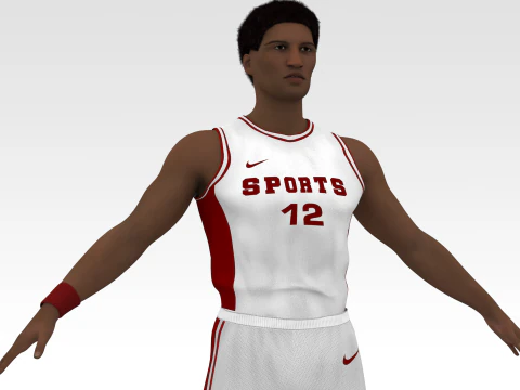 Basketball Player White Player 02 3D Model