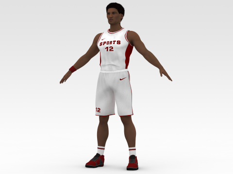 Basketball Player White Player 02 3D मॉडल