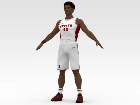 Basketball Player White Player 02 3D Model