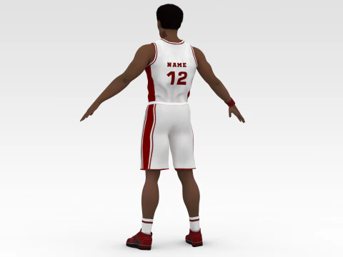 Basketball Player White Player 02 3D Model