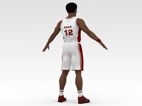 Basketball Player White Player 02 3D Model