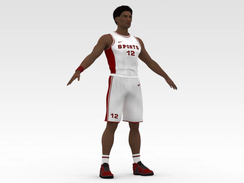 Basketball Player White Player 02 3D Model