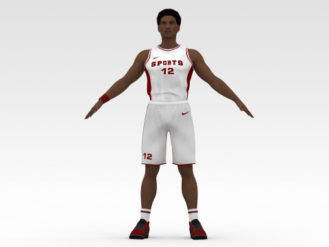 Basketball Player White Player 02 3D मॉडल
