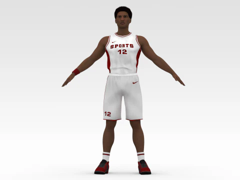 Basketball Player White Player 02 3D Model