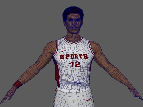 Basketball Player White Player 02 3D Model
