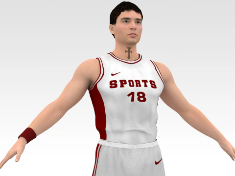 Jogador de basquete Jogador branco 03 Modelo 3D