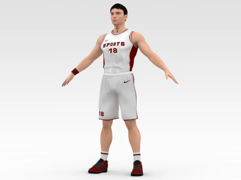 Jogador de basquete Jogador branco 03 Modelo 3D