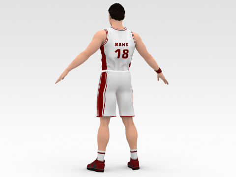 Basketball Player White Player 03 3Dモデル
