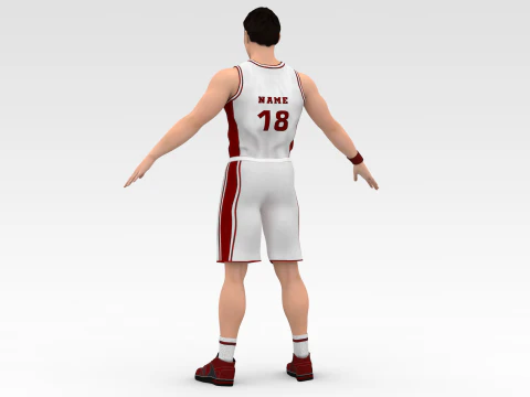 Jogador de basquete Jogador branco 03 Modelo 3D