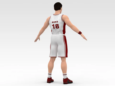 Jogador de basquete Jogador branco 03 Modelo 3D