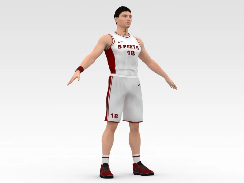 Jogador de basquete Jogador branco 03 Modelo 3D