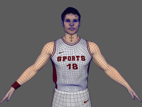 Jogador de basquete Jogador branco 03 Modelo 3D