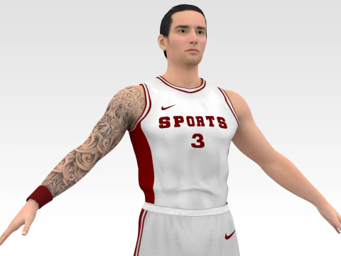 Basketball Player White Player 04 3D Model