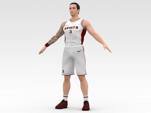 Basketball Player White Player 04 3D Model