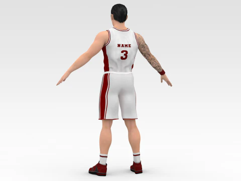 Basketball Player White Player 04 3D Model