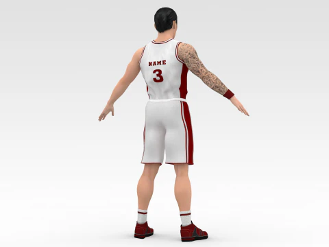 Basketball Player White Player 04 3D Model