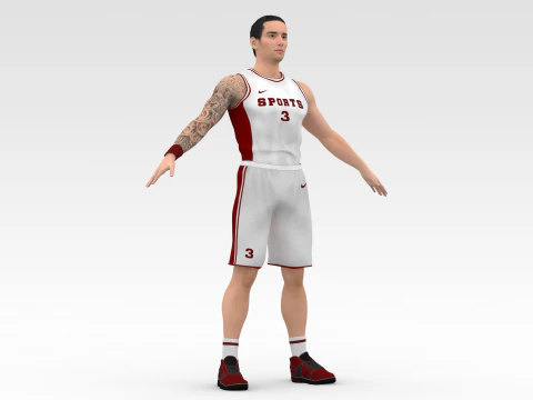 Basketball Player White Player 04 3D Model