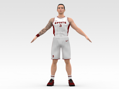 Basketball Player White Player 04 3D मॉडल