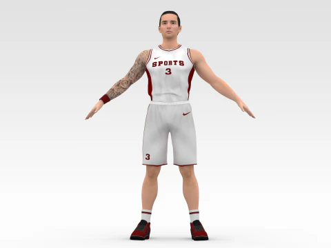 Basketball Player White Player 04 3D Model