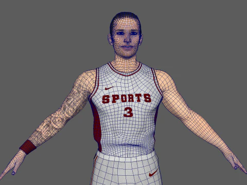 Basketball Player White Player 04 3D Model