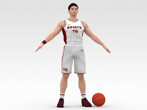 Basketball Player White Player 05 Modelo 3D