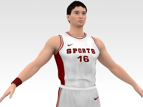 Basketball Player White Player 05 3D Model