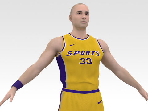Basketball Player Yellow Player 01 3Dモデル